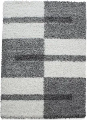 Image de RECTAN Tapis tissé à poils longs avec motifs géométriques