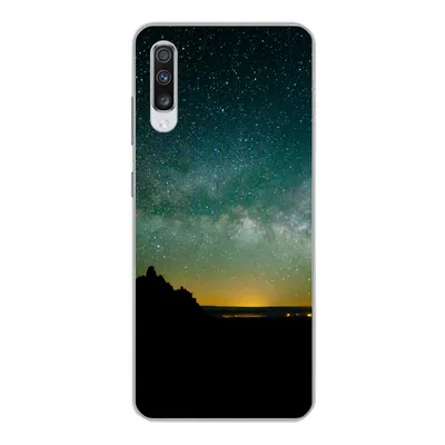 Produktbild von MuchoWow® Handyhülle Schutzhülle Hülle für Samsung Galaxy A70 Universum - Sternenhimmel - Grün - Jungen - Mädchen - Kinder Silikon Softcase Handy Hülle - Schutzhaube