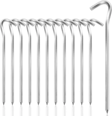 Produktbild von 12 Zeltnägel 18 cm, Aluminium, leicht, tragbar, für Camping, Gartenarbeit, Wandern, Angeln