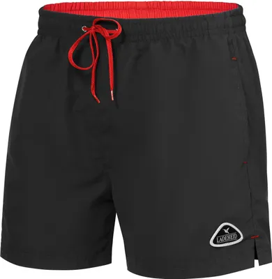 Produktbild von Ladeheid Herren Badehose Badeshorts Beachshorts Schwimmhose LAZA1003 (Schwarz Rot, S)