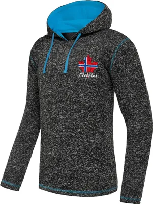 Productafbeelding van Nebulus Fleecehoody JAKE, heren, stijlvolle trui, capuchon met trekkoord, model P5235, heren, zwart-malibu, maat M