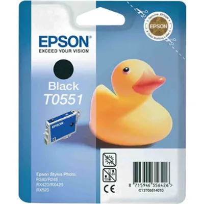 Produktbild von Epson Duck Singlepack Black T0551, Schwarz, Tinte auf Pigmentbasis, 8 ml, 1 Stück(e)