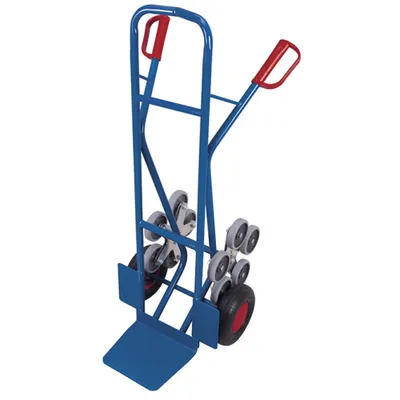 Produktbild von Treppenkarre Stahlrohr 200 kg mit 2 fünfarmigen Radsternen Luftbereifung 610 x 705 x 1310 mm