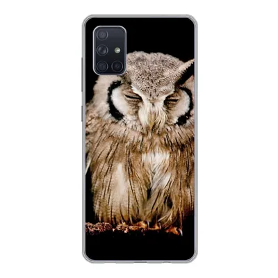 Produktbild von MuchoWow® Handyhülle Schutzhülle Hülle für Samsung Galaxy A71 Eule - Vogel - Schwarz Silikon Softcase Handy Hülle - Kartenbesitzer
