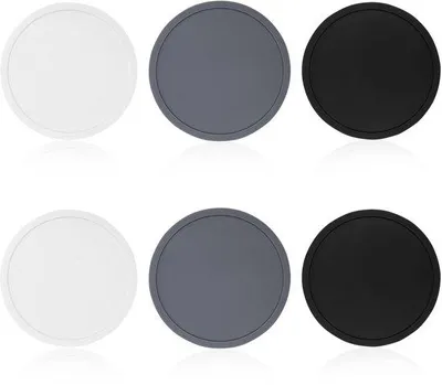 Image de 6 dessous de verre souples en silicone, dessous de table ronds antidérapants, accessoires de table protecteurs