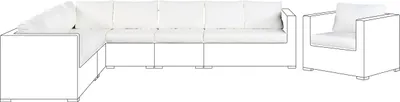 Produktbild von BELIANI Kissenbezüge Set für XXL Gartenmöbel Set Cremeweiß Polyester Waschbar Outdoor
