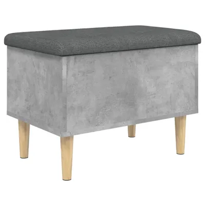Image de vidaXL Banc avec espace de rangement gris béton 62x42x46 cm Bois composite