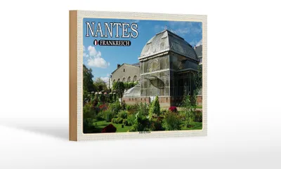 Produktbild von Holzschild Reise 18x12 cm Nantes Frankreich Jardin des Plantes Dekoration