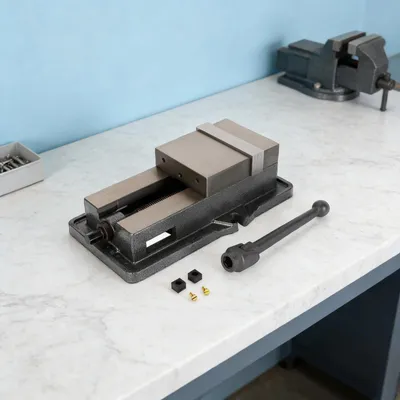 Immagine prodotto di Morsa meccanica - Modello a trazione verso il basso - 15,24 cm - Per fresatrice/trapano - Precisione - Per la lavorazione dei metalli - Ferro
