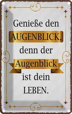 Produktbild von vianmo Blechschild 30x20 cm genieße den Augenblick denn Dekoration Spruch Zitat