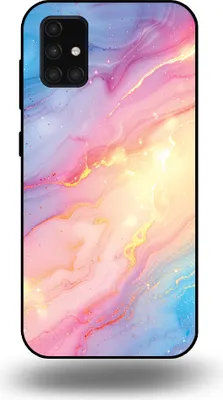 Produktbild von Smartphonica Handyhülle geeignet für Samsung Galaxy A71 4G mit Regenbogen Glitter Marmor Print - TPU Backcover Case Regenbogen Glitter Marmor Design