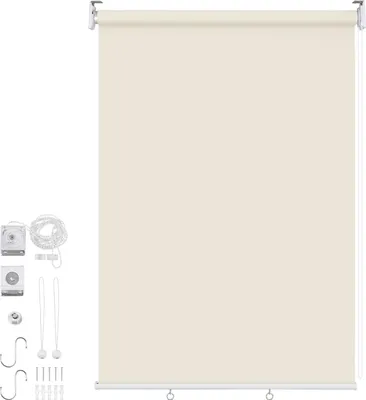 Zdjęcie produktu dla Izrielar – markiza pionowa 100 x 140 cm, roleta balkonowa, kolor beżowy, ochrona przed promieniowaniem UV, osłona przeciwsłoneczna, osłona zapewniająca prywatność, wodoodporna, odporna na warunki atmosferyczne, na balkon i taras