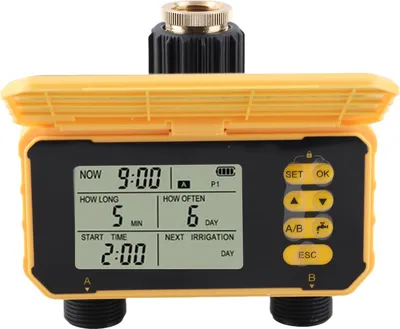 Produktbild von Solarbetriebene Bewässerungsuhr mit Doppelauslass, reversibler Einstellung, automatischem Bewässerungssystem und Bewässerungssteuerung
