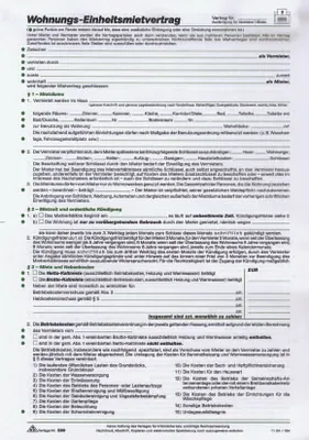 Obrázek produktu pro RNK Verlag 599 Jednotná nájemní smlouva 4 strany složené do formátu DIN A4 + potvrzení pronajímatele