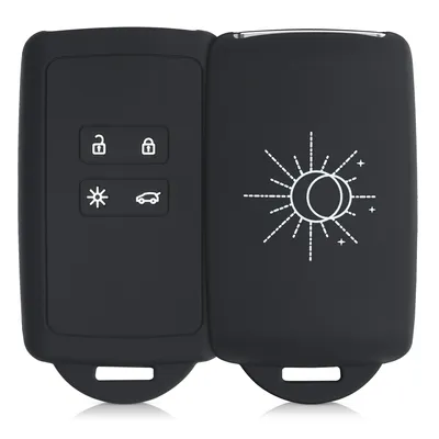 Produktbild von kwmobile Autoschlüssel Hülle kompatibel mit Renault 4-Tasten Smartkey Autoschlüssel (nur Keyless Go) - Silikon Schutzhülle Schlüsselhülle Cover
