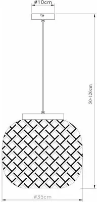 Image de Suspension Elaine noire 1xE27x40W en métal, dimensions : 120x35x35 cm, IP20, Reality