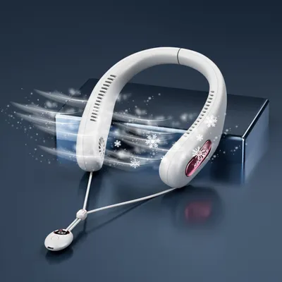 Produktbild von Nackenventilator,Wiederaufladbarer Hals Ventilator USB Tragbare Halsventilator mit Magnetische Absaugung 5 Geschwindigkeiten Halsventilator für Haus
