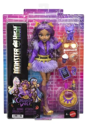 Produktbild von Monster High Clawdeen Wolf-Modepuppe in Pelzrock mit Tier Crescent und 7 Zubehörteilen, Modepuppe, Weiblich, 4 Jahr(e), Mädchen, 285,7 mm, Mehrfarbig