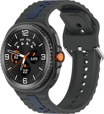 Produktbild von Für Samsung Galaxy Watch 8 / 8 Two Color Silikon Ersatz Smart Watch Armband Grau / Blau