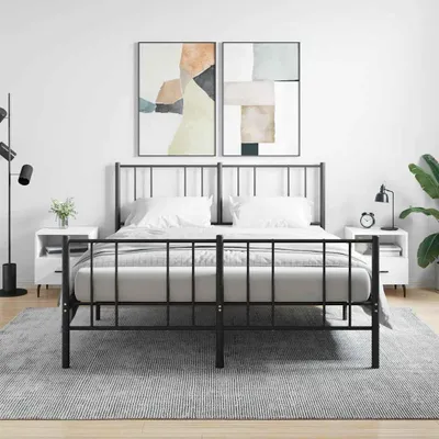 Image de vidaXL Tables de nuit 2 pcs. Blanc 40x35x47,5 cm Bois composite