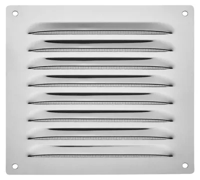 Produktbild von SOTECH Lüftungsgitter 150 x 150 mm Edelstahl gebürstet – aufschraubbar, mit Insektenschutz