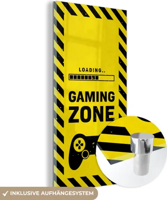 Produktbild von MuchoWow Glasbilder - Bilder auf Wandbild - Foto auf Glas Spiele - Zitate - Controller - Spielzone - Spiel 60x120 cm Wanddekoration aus Glas - Acrylglasbild - Acrylbilder - Schlafzimmer - Bilder