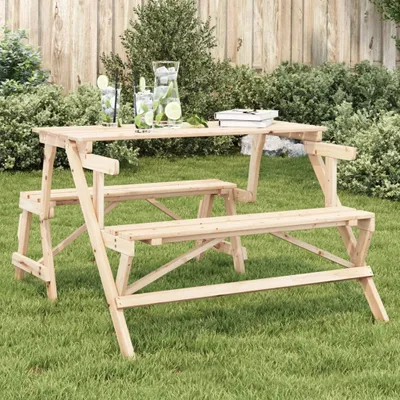 Produktbild von Möbel2024 Picknicktisch mit Bänken 2-in-1 Massivholz Tanne Gartentische 783998