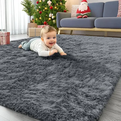 Produktbild von Hochflor Teppich - Antirutsch Teppich - Maschinenwaschbar - 160 x 220 cm