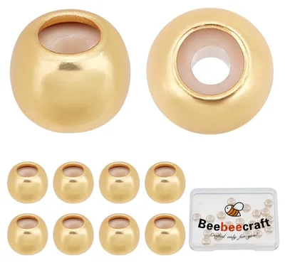 20 Stück 7 mm Stop Perlen, Gold vergoldet, für DIY Schmuck