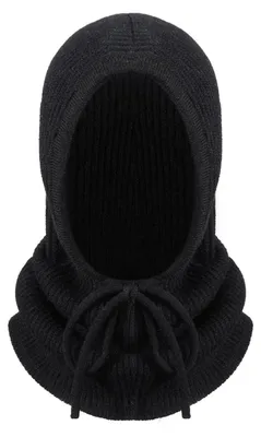 Immagine prodotto di Cappuccio antivento in maglia, maschera per il viso, scaldacollo invernale, protezione dal vento, berretto-sciarpa 2 in 1, colore nero, taglia unica