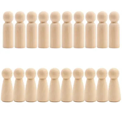 Obrázek produktu pro 20 x dřevěné figurky dřevěné hrací figurky pro malování řemeslné dřevěné panenky 65 mm