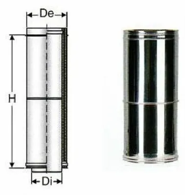 Produktbild von Edelstahl, doppelwandig, Teleskopelement, 180