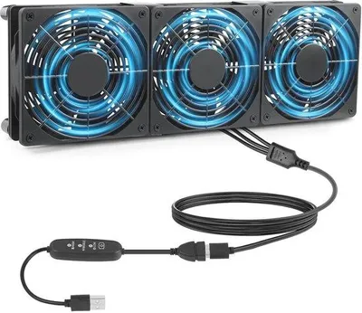 Productafbeelding van USB Ventilator 120 mm - Compacte en Stille USB Computerventilator met 3 Snelheden