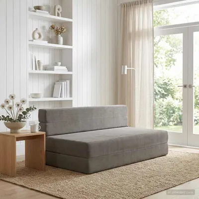 Produktbild von vidaXL Klappsofa Bett Hellgrau 152 x 86,5 x 60 cm Stoff
