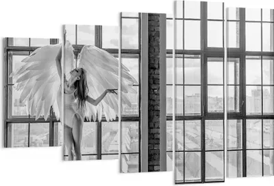 Produktbild von Bild auf Leinwand - Leinwandbild - 5 Teile - Frau Engel Ansicht - 150x100cm - Wand Bild - Wanddeko - Wandbilder - Leinwanddruck - Bilder - Wanddekoration - Leinwand bilder - Wandbild - EG150x100-4214