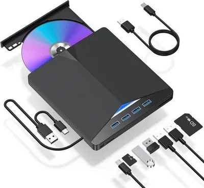 Productafbeelding van Famanu Externe DVD-speler 7-in-1 - USB 3.0 CD/DVD-brander