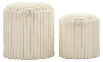 Image de Lot de 2 tabourets Goteborg 40 x 42 x 40 cm MDF polyester blanc