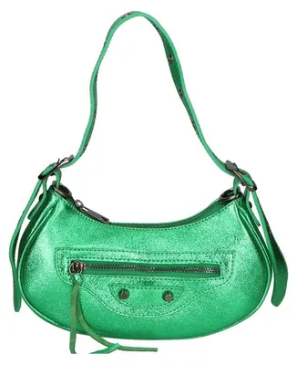 Immagine prodotto di Borsa da donna in ecopelle, colore verde, con tracolla regolabile, prodotta in Italia