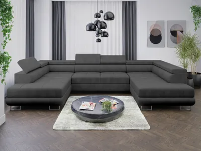 Produktbild von Sofa Couchgarnitur Sofagarnitur ALMA U mit Schlaffunktion und Bettkasten Wohnlandschaft Couch Polsterecke Eckcouch Polstergarnitur 15 Farben