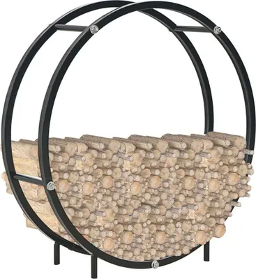 Immagine prodotto di Porta legna nero 70 x 20 x 70 cm in acciaio