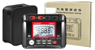Immagine prodotto di Misuratore di resistenza di isolamento, intervallo da 0,1 MΩ a 10 GΩ, display LCD digitale, KM502C