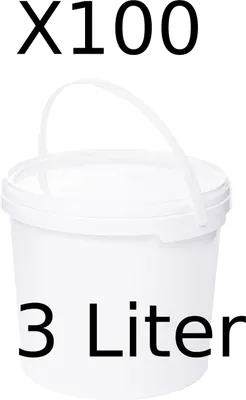 Produktbild von BenBow Eimer mit Deckel 3L x100 Weiß - lebensmittelecht, stabil, luftdicht, auslaufsicher, geruchsneutral - Plastikeimer mit Henkel - leer