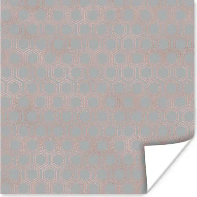 Produktbild von MuchoWow® Poster Sechseck - Linie - Muster 100x100 cm - Babyzimmer