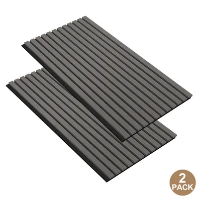 Obrázek produktu pro Akustický nástěnný panel XMTECH sada 2 akustických panelů 120 x 60 cm pro interiérové dekorace stěn v předsíni obývacího pokoje, vzhled dřeva, černý dub