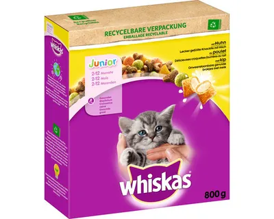 Produktbild von Whiskas Trockennahrung Junior mit Huhn (800 g)