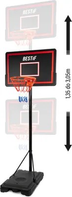 Produktbild von Basketball-Set Verstellbar Stabile Basis, Basketballständer Basketballanlage Indoor & Outdoor Korbhöhe 135cm - 305cm