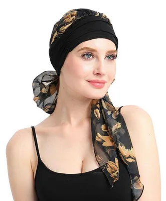 Produktbild von Kopftuch Turban für Damen aus 100% Bambus Viskose, Schwarz