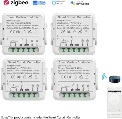 Produktbild von Smart Curtain Controller Zigbee APP WiFi Smart Switch Modul, Smart Curtain Opener, Sprachsteuerung, Gemeinsam genutzte Geraete, Smart Timing-Funktion