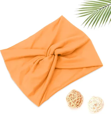 Obrázek produktu pro Jednobarevná bavlněná čelenka do vlasů - elegantní oranžová pro každý den