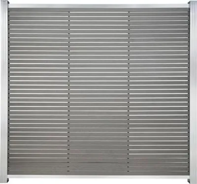 Produktbild von Zaun Hauptelement Hörvig BPC-Stecksystem Rahmen silber 180 x 180 cm schiefergrau